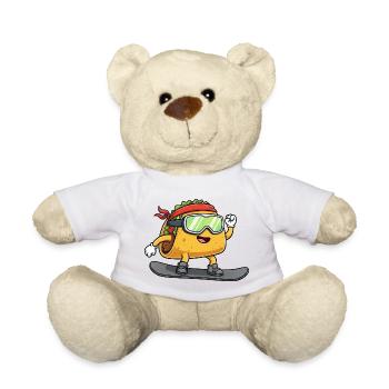 Taco Snowboard Winter Wintersport Cool Essen - Teddy - Weiß - Vorne
