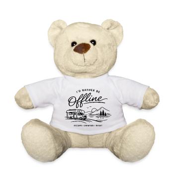 I'd rather be offline | Camper Outdoor - Teddy Bear - white - Front