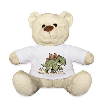Stégosaure joyeux - Nounours - blanc - Devant