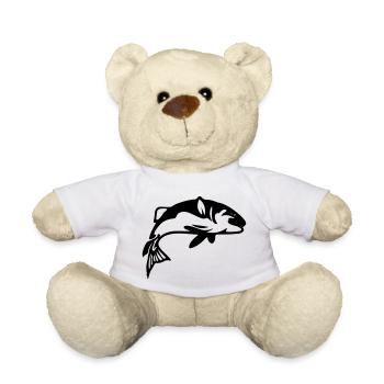 Fish Fishing Angler Fishing - Teddy Bear - white - Front
