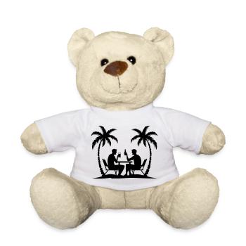 Palmen Party Urlaub Silhouette - Teddy - Weiß - Vorne