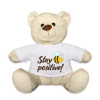 Stay positive Fröhliche Biene Gute Laune - Teddy - Weiß - Vorne