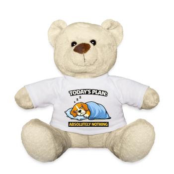 Today’s Plan: Absolutely Nothing Dog - Teddy Bear - white - Front