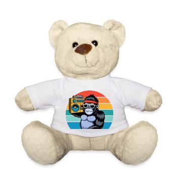 Retro Jungle Vibes for Music & Gorilla Fans - Teddy Bear - white - Front