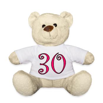 30. 30 YEARS. 30th ANNIVERSARY. 30 YEARS ANNIVERSARY. - Teddy Bear - white - Front