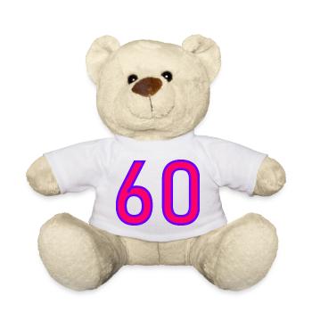 60. 60 JAHRE. 60-JÄHRIGES JUBILÄUM. 60. GEBURTSTAG. - Teddy - Weiß - Vorne