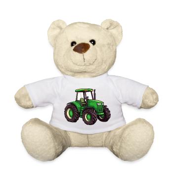 Grüner Traktor - Teddy - Weiß - Vorne