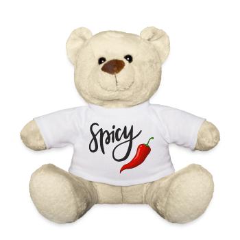 Spicy Chili Pepper Skript Lustiger Essenshumor - Teddy - Weiß - Vorne