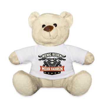Wenig reden mehr fahren Motorrad Vintage - Teddy - Weiß - Vorne