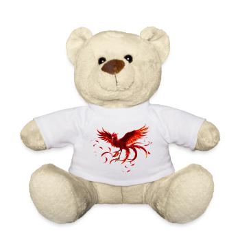 Scarlet Phoenix in flight - Teddy Bear - white - Front
