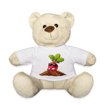 Radis cool avec lunettes de soleil et collier - Nounours - blanc - Devant