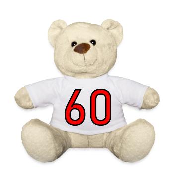 60. 60 JAHRE. 60-JÄHRIGES JUBILÄUM. 60. GEBURTSTAG. - Teddy - Weiß - Vorne