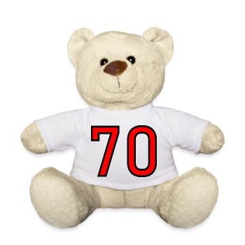 70. 70 ANS. 70e ANNIVERSAIRE. ANNIVERSAIRE 70 ANS. - Nounours - blanc - Devant