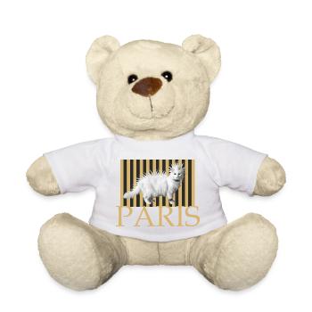 Paris Punk Cat Long Hair - Teddy Bear - white - Front