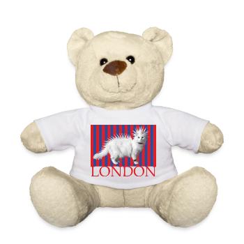 Punk Cat London Stripes - Teddy Bear - white - Front