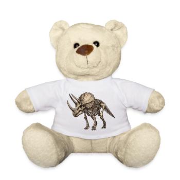 Skeleton Triceratops Illustration - Teddy Bear - white - Front