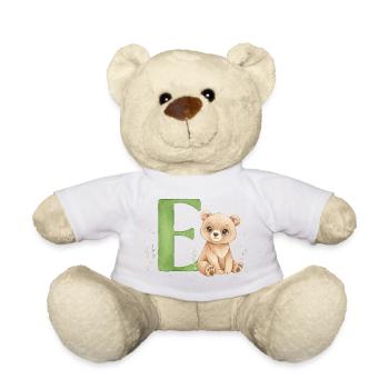 E mit Teddy: Verspielter Buchstabe E - Teddy - Weiß - Vorne