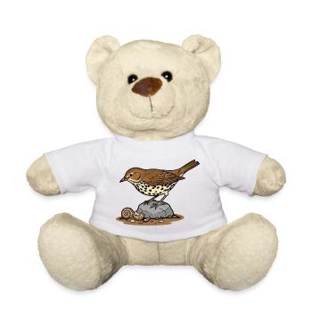 Song Thrush Wilderness Bird Garden - Teddy Bear - white - Front