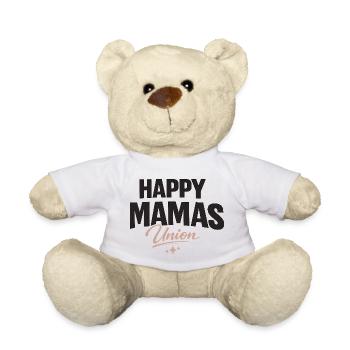 Lettrage Happy Mamas Union pour les mamans fortes - Nounours - blanc - Devant