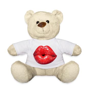 Red Gloss Kiss Lippen - Teddy - Weiß - Vorne