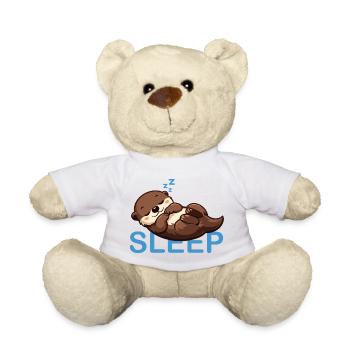 Sleeping Otter Sleep Cartoon Cute - Teddy Bear - white - Front