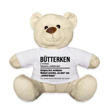 Bütterken Definition, Ruhrpott, Ruhrgeiet Dialekt - Teddy - Weiß - Vorne