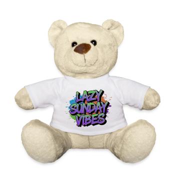 Lazy Sunday Vibes Graffiti - Teddy - Weiß - Vorne