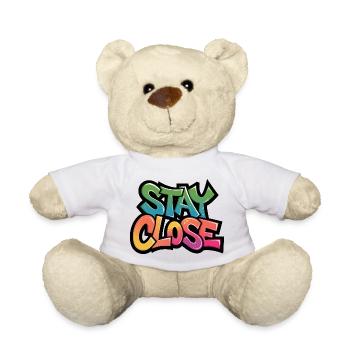 Bleib in der Nähe Graffiti-Typografie - Teddy - Weiß - Vorne