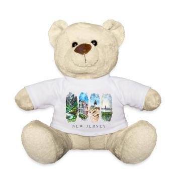 New Jersey Travel Design – Garden State & Jersey S - Teddy Bear - white - Front