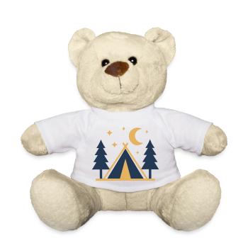 Camping Zelt Wald Nacht Icon - Teddy - Weiß - Vorne