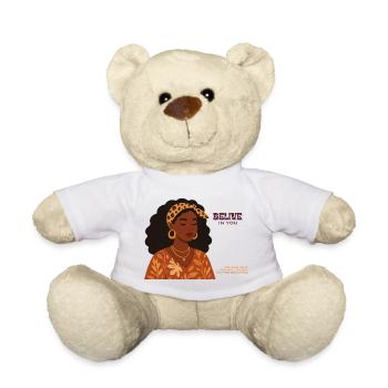 Glaub an Dich: Empowerment Porträt - Teddy - Weiß - Vorne