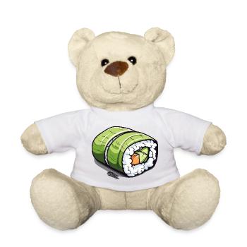 Smaragdgrüne Sushi-Rolle - Teddy - Weiß - Vorne