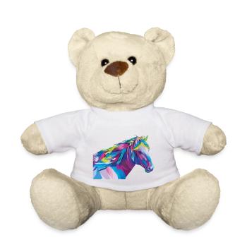 Geometrisches Regenbogenpferd - Teddy - Weiß - Vorne