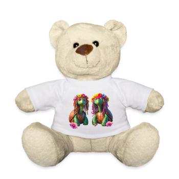 Tortues rastas florales - Nounours - blanc - Devant