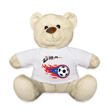 Football Soccer USA Fireball Comet Fanshirt - Teddy - Weiß - Vorne