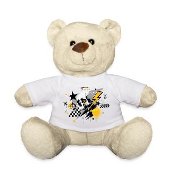 Totenkopf Graffiti Blitz Streetart Design - Teddy - Weiß - Vorne