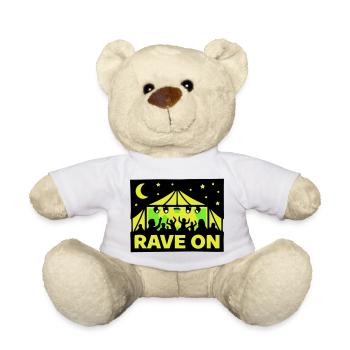 Rave On Festival Zelt Techno Party Crew - Teddy - Weiß - Vorne