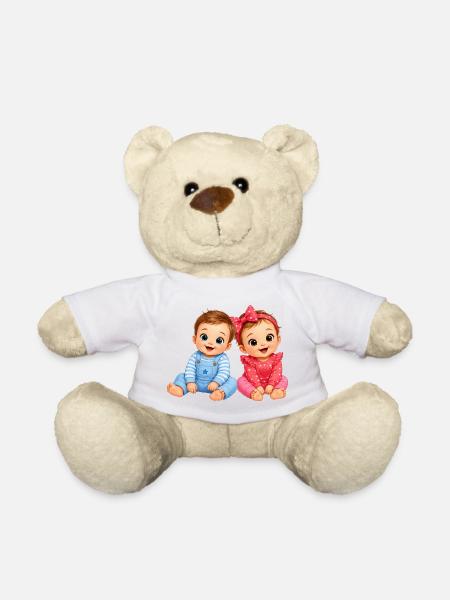 Little Baby Girl Boy - Teddy Bear - white