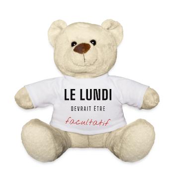 Lundi Facultatif Contraste - Nounours - blanc - Devant