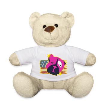 L’Amérique avec un bouledogue - Nounours - blanc - Devant