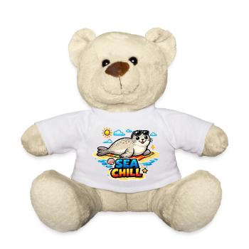 Sea Chill Seal on the Beach - Teddy Bear - white - Front