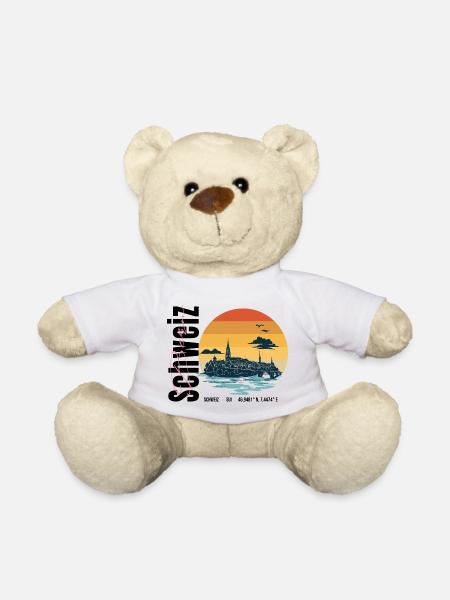 Wiener Abendsonnen-Skyline - Teddy - Weiß