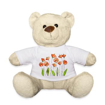 Flowers - Teddy Bear - white - Front