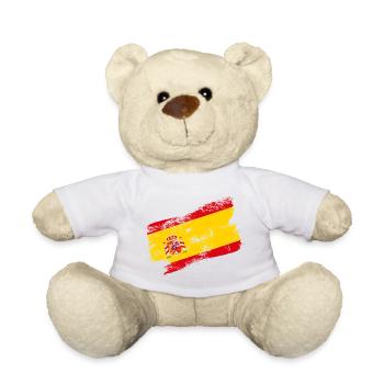 Spanien Flagge – Modernes Pinselstrich Design - Teddy - Weiß - Vorne
