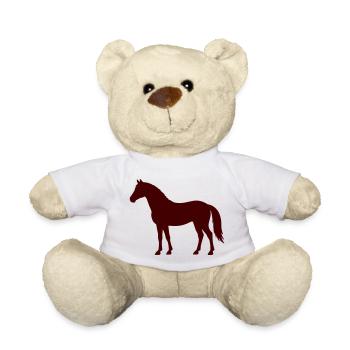 Dégradé de silhouette du cheval rouge - Nounours - blanc - Devant