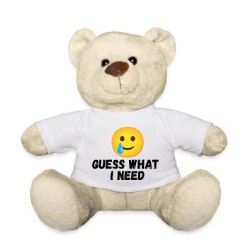 Rate mal, was ich brauche, lustiges Tee - Teddy - Weiß - Vorne