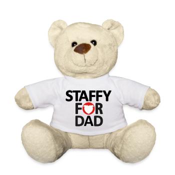 Staffy für Papa mit Herzkopf Staffie - 044 - Teddy - Weiß - Vorne