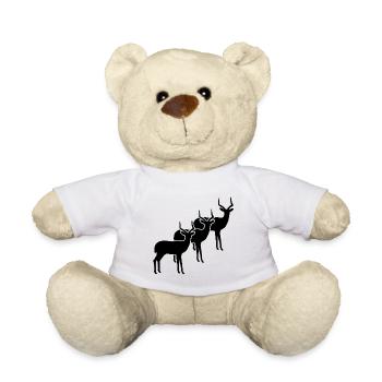 Antelope Silhouettes Minimalist - Teddy Bear - white - Front