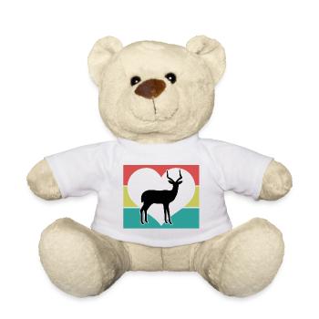 Antilope Herz Vintage Silhouette - Teddy - Weiß - Vorne