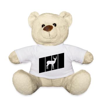 Antelope Silhouette - Teddy Bear - white - Front